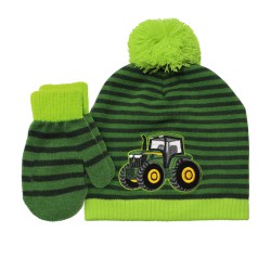 Zestaw Czapka zimowa + rękawiczki dla dzieci John Deere