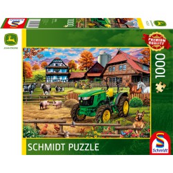 Puzzle z Traktorem Ciągnikiem John Deere 5050E na farmie