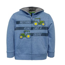 Bluza z kapturem rozpinana dziecięca z traktorem John Deere