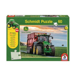 Schmidt Puzzle z ciągnikiem z przyczepą 60el John Deere