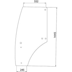 Szyba drzwi prawa John Deere R198625