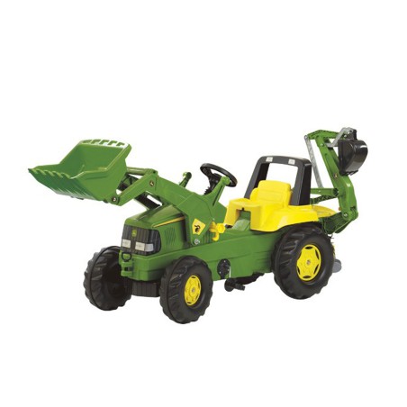 Ciągnik Traktorek na pedały John Deere z ładowaczek i koparką Rolly Toys